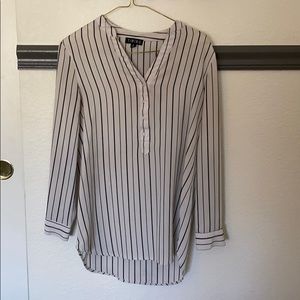 Black and white striped blouse